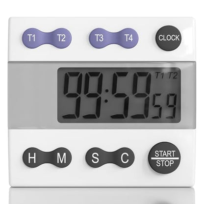 Sper Scientific Portable Digital Kitchen Timer 810015 for Cooking and Baking with Loud Alarm, 4 Channel Timer, Large Display Digital Lab and Cooking Timer, Classroom Timer for Teachers and Students - size: 1 Pack