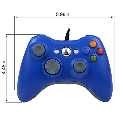 ONE250 USB Wired Game Pad Controller, Compatible with Xbox 360, Xbox 360 Slim, Windows PC - Replacement USB Wired Gamepad (Blue) - color: Blue