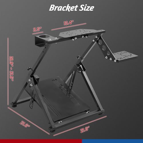 Minneer X-Shape Foldable Racing Simulator Cockpit Fits for Logitech/Thrustmaster/Fanatec/Moza/PXN G29/G920/G923/CSL-DD/R5/T-GT/T248/T300/TS Adjustable Driving Steering Wheel Stand, Not Included Wheel,