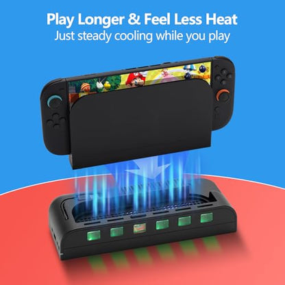 All-in-One Cooling Dock for Switch 2, RGB Stand with Smart Fan, Transparent Game Card Slots, USB Expansion & Ambient Lighting G-STORY