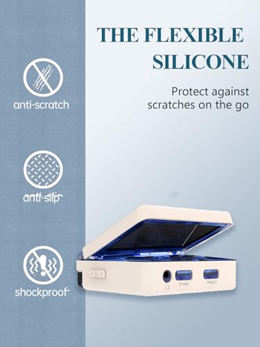 Silicone Case for Anbernic RG35XXSP Retro Handheld Game Console 3.5 inch,Full Body Soft Silicone Handheld Game Console Drop-Proof Protector Case with Shockproof,Non-Slip,Anti-Collision,White. - color: White