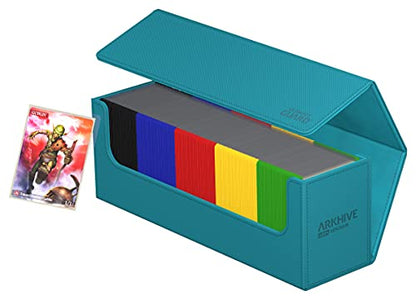 Ultimate Guard Arkhive 400+, Deck Case for 400 Double-Sleeved TCG Cards, Petrol, Compatible with Boulders, Magnetic Closure & Microfiber Inner Lining - color: Petrol, size: 400+