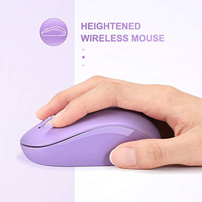 seenda Wireless Mouse for Laptop, 2.4G Noiseless Mouse with USB Receiver - Optical Tracking Portable Computer Mice for Chromebook, PC, Tablet, Windows System, 24 Months Battery Life - Purple - color: Purple