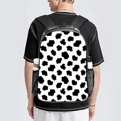 Waterproof Large Clear Beach Backpack Holds Towels Water Bottles | Stadium Approved, Cow Print, See Through, Transparent Daypack, for Work Travel Sporting Events - color: Pattern (508)