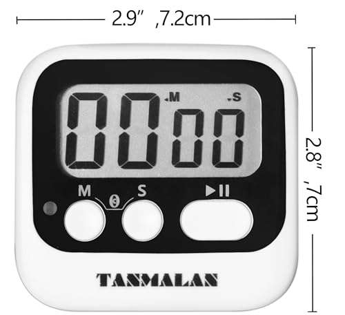 Easy to USE, Digital Kitchen Timer, Magnetic Timer,Tanmalan(Black,1 Pack) - color: Black -1 Pack