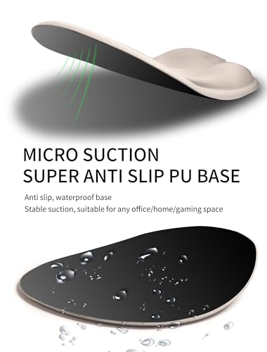 Palm-Rest and Wrist-Hugging Mouse Pad Wrist Rest, Ergonomic Wrist Support with Curve Fitting Cushioned Memory Foam for Carpal Tunnel Pain Relief, 9.9 x 8.3 Inch, Love of Apricot White - color: Love of Apricot White