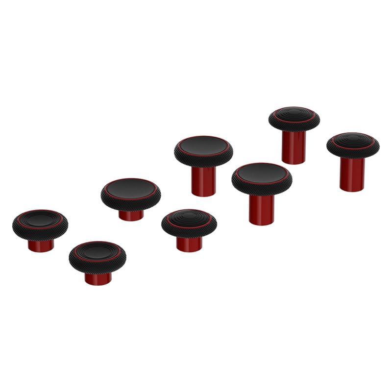 HEXGAMING 8-Pack Replacement Thumbsticks Caps, Red | 2 Height, Domed & Concave Grips, for Phantom & Ultimate Pro Controllers, Base Part NOT Included - color: Red