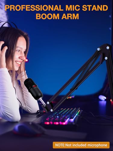 QuadCast Boom Arm, Mic Arm for Blue Yeti HyperX QuadCast SoloCast Fifine AM8 and Most Microphone, Mic Stand Desk with 3/8" to 5/8" Adapter by SUNMON - color: Mic Boom Arm
