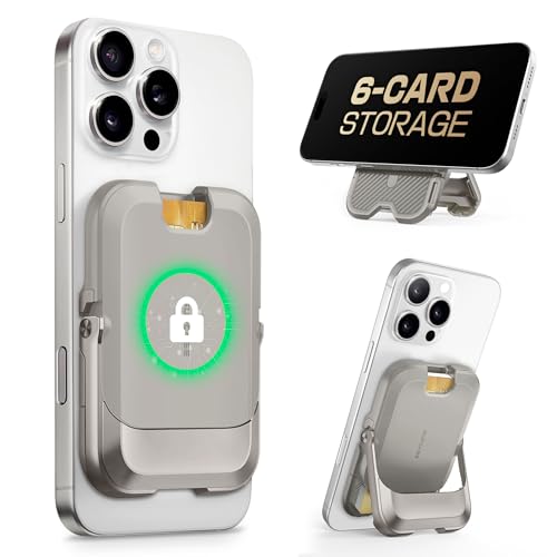 SUPCASE for MagSafe Wallet with Stand, Magnetic Wallet for Men Women, [Hold 6 Cards] [RFID Blocking] [Strong Magnetic Lock] Phone Stand Card Holder for iPhone 17/16/15/14/13/12 Series, Frost Gray - color: Frost Gray