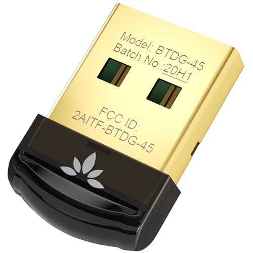 Avantree DG45 USB Bluetooth Adapter Dongle for PC, Computer, Desktop & Laptop, Compatible with Windows 11/10/8.1/8 Only - Connects Bluetooth Headphones, Speakers, Keyboards & Mice ONLY (Not 2.4G/WiFi) - style: Bluetooth Adapter 5.0