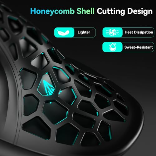 SOLAKAKA E9 PRO Vertical MMO Gaming Mouse with 8K Dongle- 36000 DPI PAW3395 Sensor,8,000Hz Polling Rate,Tri-Mode Ergonomic Wireless Mouse with 10 Side Buttons,RGB Mouse for PC/Mac - Black - color: Black-Gray
