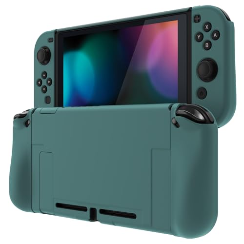 PlayVital Ergonomic Grip Case for Nintendo Switch, Upgraded Protective Hard Case Protector for Switch - Comfort Shock-absorbent Anti-Scratch Dockable Durable Cover Game Accessories, Hunter Green - color: Hunter Green