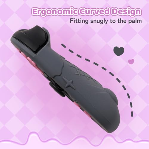 Kuitmor Silicone Protective Shell Compatible with Joy con of Switch 2, Soft Silicone Cover Case, Anti-Scratch Protective Case for Switch 2025 Controllers (Black Kuromi)