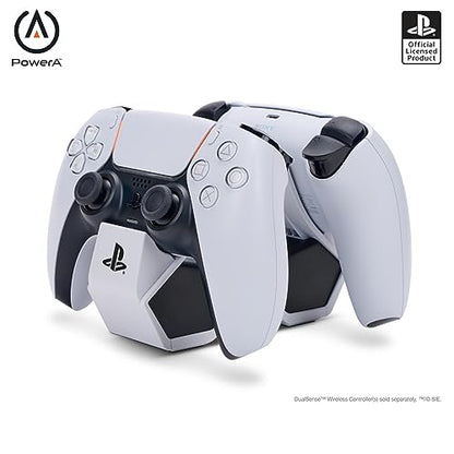PowerA Twin Charging Station for Dualsense Wireless Controllers, Dualsense Controller Charging, Charge, Sony PlayStation, PS5, Officially Licensed - PlayStation 5 - style: Dual Charging