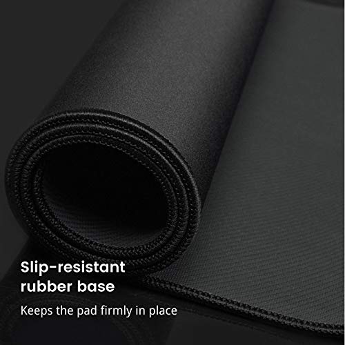 TEDNETGO Large Gaming Mouse Pad, Waterproof Extra Large Big Mouse Pad with Stitched Edge, XXL Non-Slip Black Computer Long Mousepad Desk Mat for Gamer, Office & Home, Black - color: Black, size: 31.5L x 15.7W inches