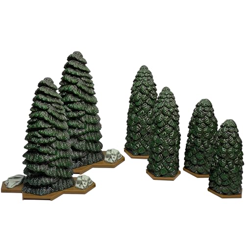 Renegade Game Studios HeroScape Forests of Valhalla - 6 Evergreen Trees | Hex-Based Terrain Expansion for Strategy Miniatures, Strategic Foliage Scenery, Tactical Ambush & Line of Sight Blocking