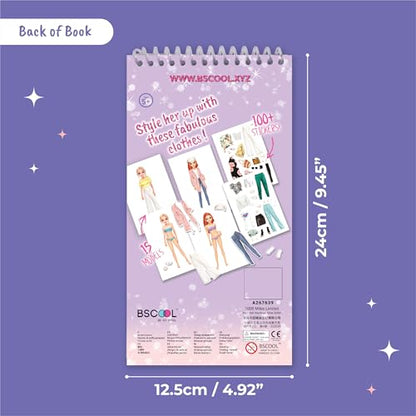 Sticker Book Paper Dolls for Girls Fashion Design Activity - color: Sticker Dress Up Fashion