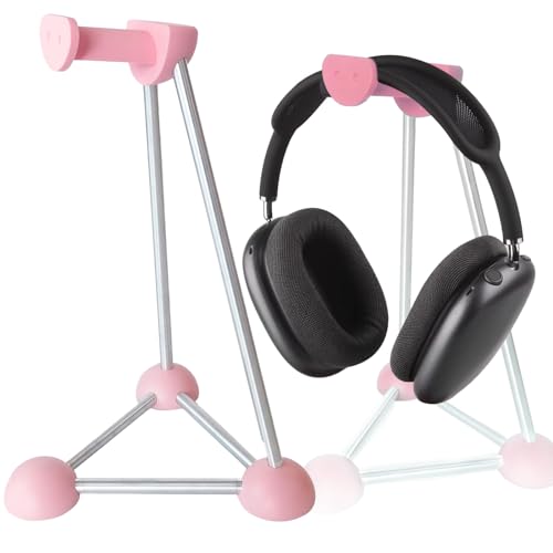 Headphone Stand, Desktop Headset Holder, Desk Earphone Stand, Gaming Headsets, for SteelSeries/Logitech/HyperX/Sony/Beats/Sennheiser/Anker/Xbox, and All Headphones.(Red) (Pink) - color: pink