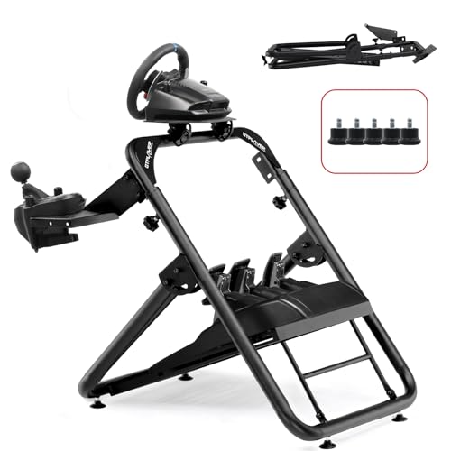 GTPLAYER Sim Racing Steering Wheel Stand for Logitech G920 G29 G25 G27 G923 T300RS/T300GT/ T500RS/TGT/TS with Shifter Mount Folding Stand Tilt-Adjustable (Steering Wheel NOT Included)