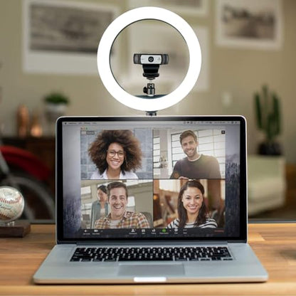 C920x Magnetic Webcam Light with Stand,10 Inch Ring Light with Adjustable Desktop Holder Compatible with Logitech C920s StreamCam C922x C930e C925e C615 Brio 501 301 101 Brio 4K C270 C310 webcams