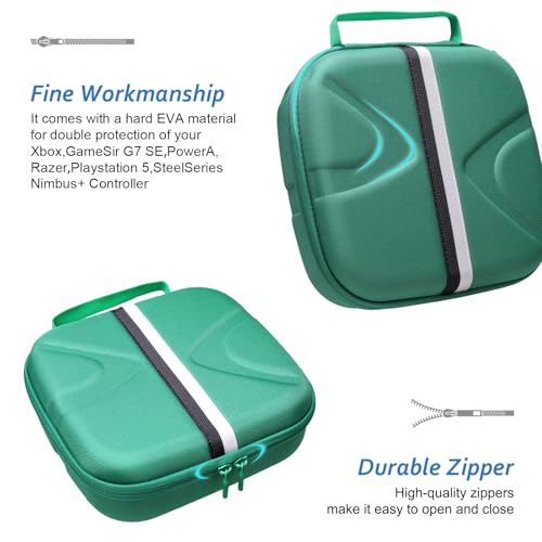 XANAD 2-in-1 Controller Case for Xbox/Playstation/Nintendo Switch/PowerA/ELISWEEN/GameSir/Diswoe/TIANHOO Wireless Controller - Hard Travel Protective Carrying Storage Bag(Green) - color: Green
