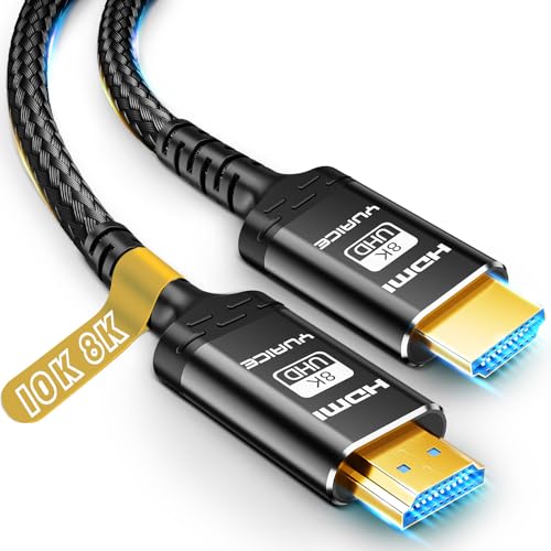 10K 8K 4K HDMI 2.1 Cable 3.3FT/1M, Ultra High Speed 48Gbps Braided Cord, 8K@60Hz 4K@120Hz, HDCP 2.2 & 2.3, HDR10, DTS:X Compatible with Roku TV/PS5/Xbox/HDTV/Blu-ray - size: 8K-3.3FT