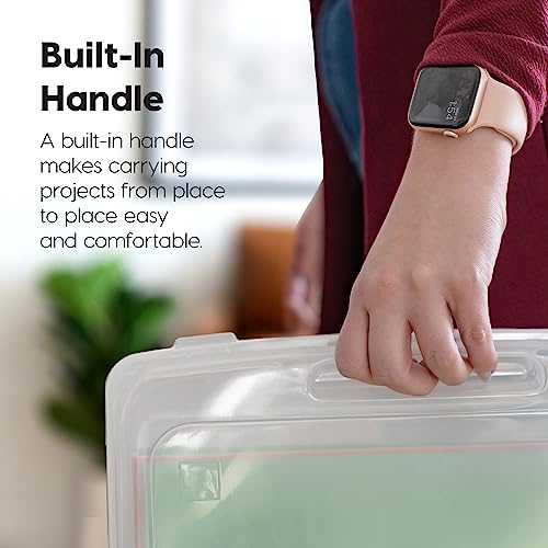 IRIS USA Board Game Storage |Made in USA| Thick Craft Case (6-Pack) - Clear | Fits 8.5" x 11" & A4 Paper, Organizers with Built-In Handle & Snap-Tight Lids, Containers for Puzzles, Art & Scrapbooking - size: 6 Pack