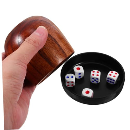 BESPORTBLE Professional Dice Cup Set Box Dice Holder for Shut The Box Game Bar Ktv Wooden Storage Case Rounded Corners