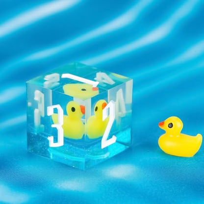 Cusdie Sharp Edge DND Dice, 7 PCs Yellow Duck Dice Set D&D D20 D12 D10 D8 D6 D4, Handcrafted Polyhedral Dice Set for RPG and Other Table Games(Yellow Duck) - color: Yellow Duck