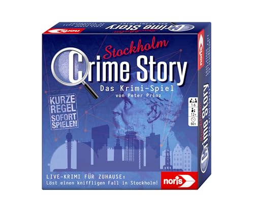 Noris 606201969 Crime Story Stockholm - Crime Game for Adults and Children from 12 Years - Detective Card Game on Stockholm Theme for 1 to 6 Players