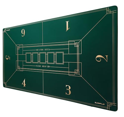 SLOWPLAY Nash Poker Mat, Ultra Smooth, Portable, Art Deco Layout | Velvety smooth surface; non-slip rubber base; hemmed edges; lightweight, easy to carry; exquisite Art-Deco design - color: 47 X 27 Inch