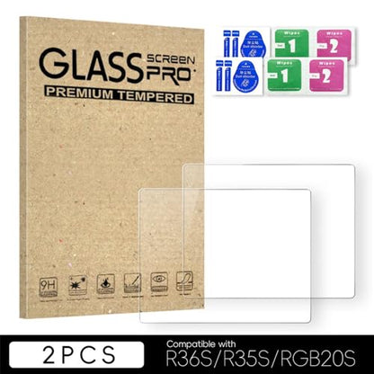 Screen Protector for R36S/R35S/RGB20S Gaming Console 3.5-inch Screen Clear 9H Tempered Glass Resistant to Dust and Scratch - Anti-bubble Film (2 Pieces) - color: 2 Pieces
