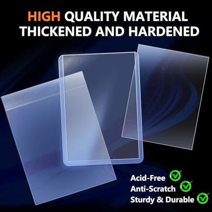 300PCS Card Sleeves Top Loaders for Trading Cards, 3" x 4" Hard Plastic Toploaders, Baseball Penny Card Protectors, Trading Card Holder for MTG, TCG Cards(100 Toploaders + 200 Soft Card Sleeves) - size: 100 Toploaders + 200 Soft Card Sleeves