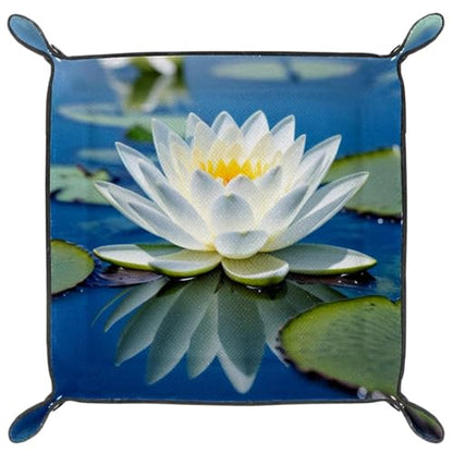 White Lotus Dice Tray Dice Rolling Tray Folding Dice Holder for Dice Games, Like RPG, DND and Other Table Games - color: Multi 14