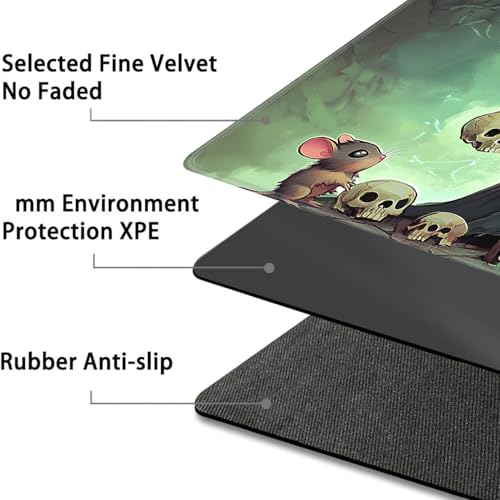 for MTG Game Playmat - 24 x 14 inches with Dices and Storage Bags, Non-Slip Base for TCG and Board Game Card Mats, Trading Card Games Mat, Mouse Wizard Pattern Collectible Card Playmats - color: Jv-playmat-p7-1-g195