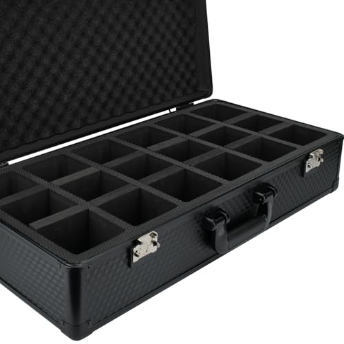 6 Row 250+ TSA Combination Lock Trading Deck Cases Graded Card Case Psa Graded Card Storage Box Psa Slab Case (Hexagonal prism, BLACK) - color: BLACK
