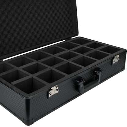 6 Row 250+ TSA Combination Lock Trading Deck Cases Graded Card Case Psa Graded Card Storage Box Psa Slab Case (Hexagonal prism, BLACK) - color: BLACK