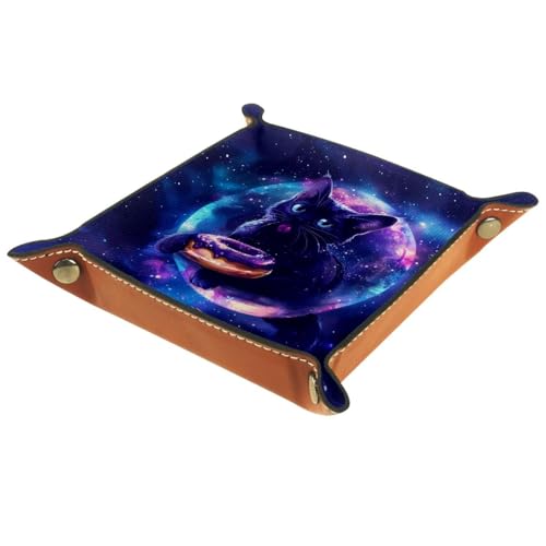 Galaxy Cat Donut Dice Tray Dice Rolling Tray Folding Dice Holder for Dice Games, Like RPG, DND and Other Table Games - color: Multi 10