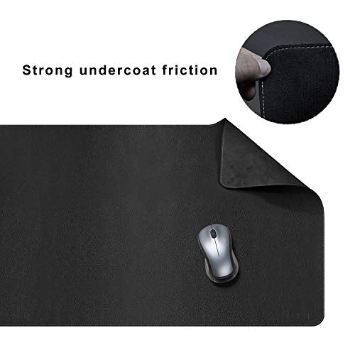 CENNBIE Leather Desk Mat, Extra Large Desk pad, Desk mats on top of desks, 51.2" x 23.6" XXXL Large Mouse Pad for Office and Home (Black) - color: Black, size: 24" x 51"