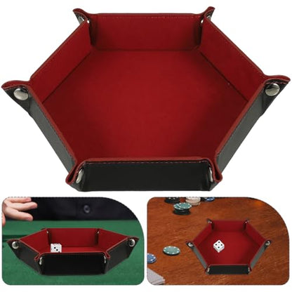 ibasenice Folding Dice Tray Portable Pu Dice Plate for Tabletop Games Storage Box Deep Convenient and Design for Organizing and Items