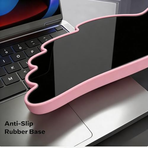 Angel Wing Wrist Rest Ergonomic Memory Foam Wrist Rest for Computer Keyboard Mouse Set with Cup Mat, Cute Gaming Keyboard Cushion Hand Support PU Leather Surface Anti-Slip Waterproof (Rose Red) - color: Rose Red