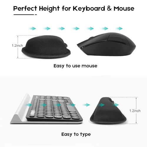 Excel Cheat Sheet Mouse Pad Set | 3-Piece XXL Ergonomic Desk Mat with Wrist Rest for Office & Gaming(Black) - color: Black(XXL 3-Pack), size: 35.5L x 15.8W inches