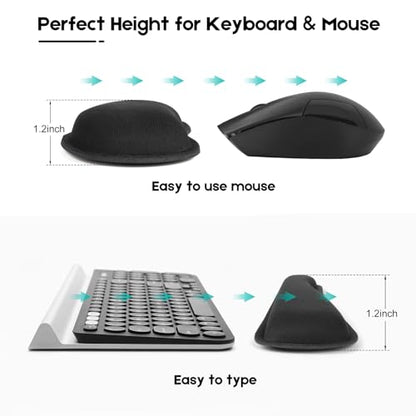 Excel Cheat Sheet Mouse Pad Set | 3-Piece XXL Ergonomic Desk Mat with Wrist Rest for Office & Gaming(Black) - color: Black(XXL 3-Pack), size: 35.5L x 15.8W inches