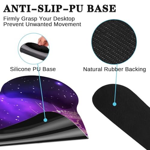 Arttown Sun Space Galaxy Desk Mat Constellation Astrology Mouse Pad Set 4 in 1 Ergonomic Design Large Mousepad + Keyboard Wrist Rest + Mouse Wrist Rest + Coaster Suitable for Home Office Study Game - color: Galaxy Constellation