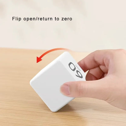 Gravity Sensor Flip Cube Timer Countdown Reminder Doing Time Management for Kitchen, Bedroom, Office, Living Room, Desk 15-20-30-60 Minutes(Black) - color: Black