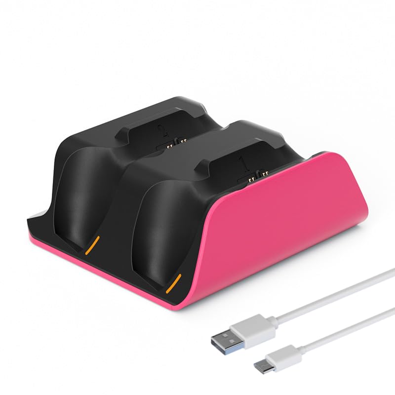 Tangxi PS 5 Controller Charger Station for Dual Wireless Controllers Simultaneous Charging, Compatible with PS 5 Pro, Slim, Dualsensess, Edge Controller (Pink) - color: Pink