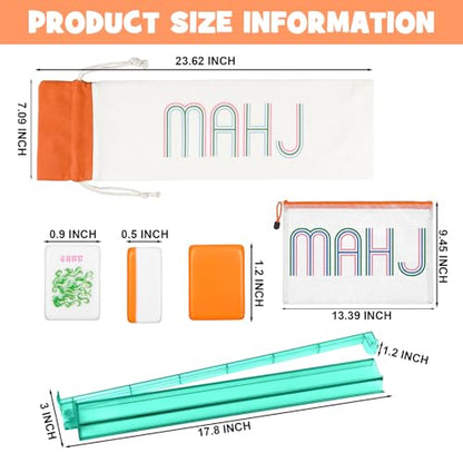 Ceenna American Mahjong Set with Carrying Bag,American,Orange - color: Orange