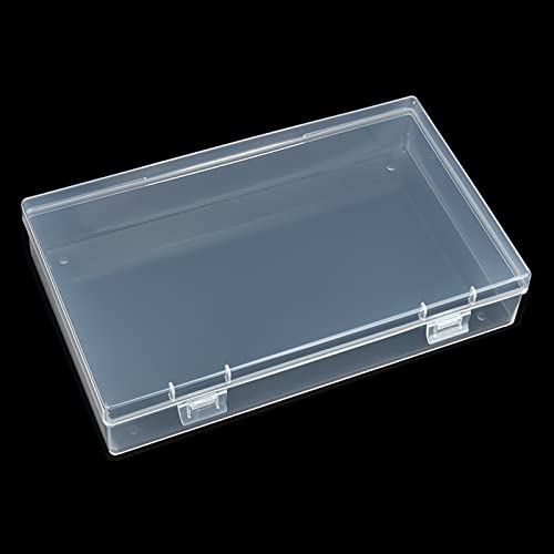 4 Pack Rectangular Clear Plastic Storage Containers | 7.87 x 4.72 x 1.38 inch, Hinged Lid, For Beads and Small Craft Items - size: 7.87 x 4.72 x 1.38 inch