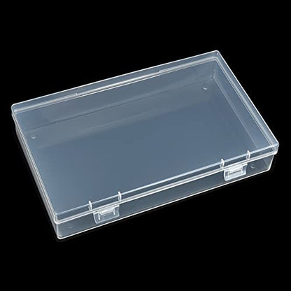 4 Pack Rectangular Clear Plastic Storage Containers | 7.87 x 4.72 x 1.38 inch, Hinged Lid, For Beads and Small Craft Items - size: 7.87 x 4.72 x 1.38 inch