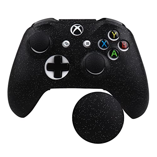 RALAN Glitter Controller Skin for Xbox One, Anti-Slip Silicone Controller Cover Protector Compatible for Xbox 1 Wireless/Wired Gamepad Joystick with 4 Thumb Grips Caps and Black Pro Thumb Grip x 8 - color: Black